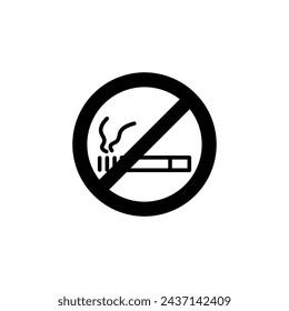 Ilustración de icono de línea de vectores de signo de cigarrillo sin fumar.