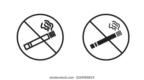 No smoking cigarette sign vector set vector graphics designs