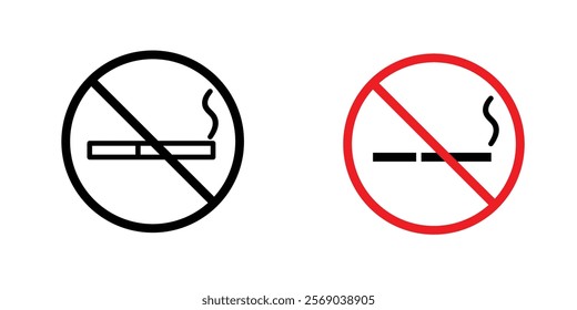 No smoking cigarette sign vector graphic pack