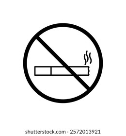 No smoking cigarette sign vector in black colors