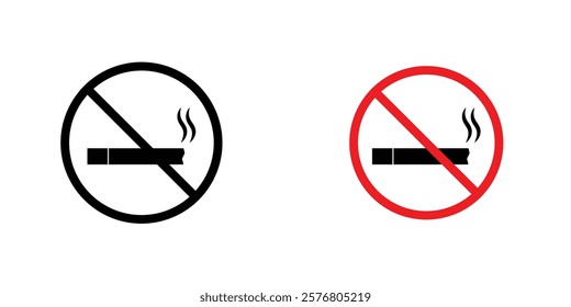 No smoking cigarette sign vector pack for web designs