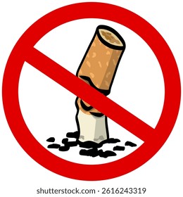 No Smoking Cigarette Sign Vector Illustration Icon
