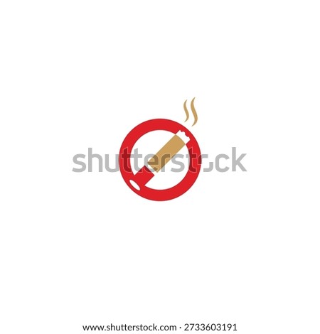 No smoking cigarette sign, vector illustration.