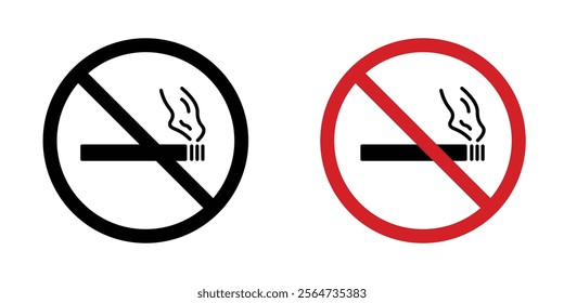 No smoking cigarette sign vectors in flat syle