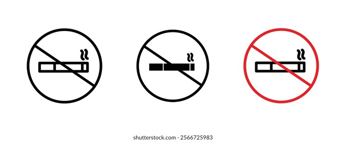 No smoking cigarette signs vector collection pack