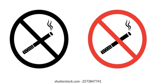 No smoking cigarette signs vector set