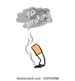 No smoking, a cigarette, a vector illustration