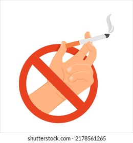 No smoking cigarette vector sign. Forbidden stop smoke