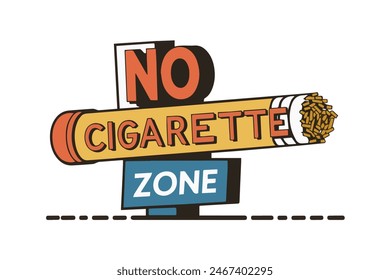 No Smoking cigarette zone, red Forbidden Ban sign. Cancer diseases caused by smoking. Do not Smoke here awareness label Attention. World No Tobacco Day no vaping concept.