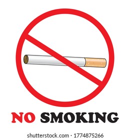 No smoking cigarettes isolated on white background.Top view
