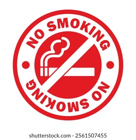 No smoking circle stamp icon sign. Cigar, tobacco prohibition logo symbol. Prohibited, ban, forbidden. Vector illustration image. Isolated on white background.