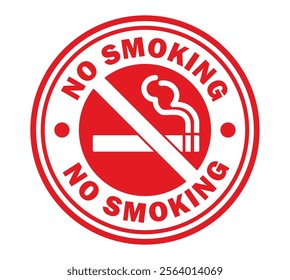 No smoking circle stamp icon sign. Cigar, tobacco prohibition logo symbol. Prohibited, ban, forbidden. Vector illustration image. Isolated on white background.