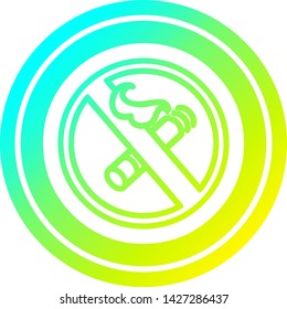 no smoking circular icon with cool gradient finish