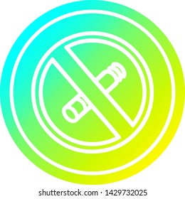 no smoking circular icon with cool gradient finish