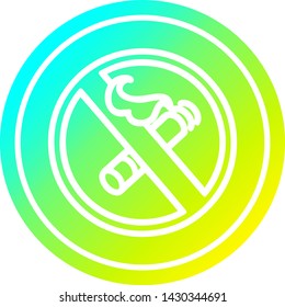 no smoking circular icon with cool gradient finish