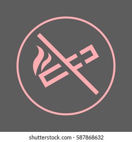 No smoking circular line icon. Round colorful sign. Flat style vector symbol