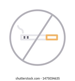 no smoking colour line vector icon