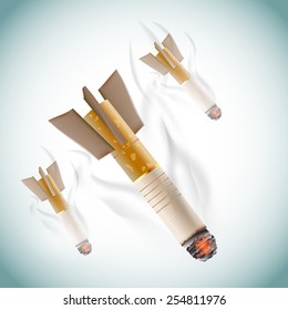 no smoking concept with cigarettes as bombs