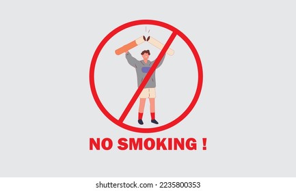 no smoking concept World No Tobacco Day. Paper collage style with digital craft.