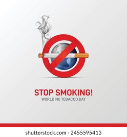 No smoking concept and World No Tobacco Day 2024. World No Tobacco Day creative template, banner, poster, social media post, greetings card. 'Protecting children from tobacco industry interference