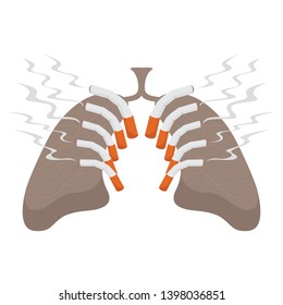 No Smoking Day Cancer with Smoke Vector and Icon