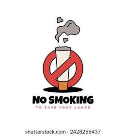 No smoking day groovy style design