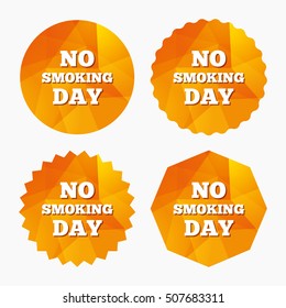 No smoking day sign icon. Quit smoking day.