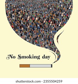 No smoking day vector illustration, quit smoking creative poster idea, World No -Tobacco Day idea, prevent passive and second hand smoking, 31st may, stop smoking avoid cancer