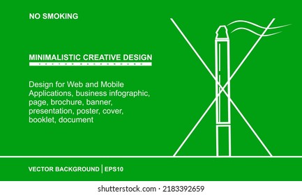 No smoking design for Web and Mobile Applications, business infographic, page, brochure, banner, presentation, poster, cover, booklet, document. Vector eps10