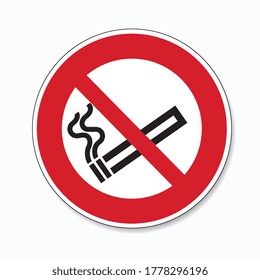 No smoking. Do not smoke in this area, prohibition sign, on white background. Vector illustration. Eps 10 vector file.
