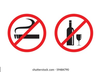 No smoking and drinking vector