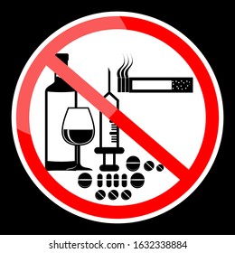 No Smoking No Drugs Sign On Stock Vector (Royalty Free) 1632338884 ...