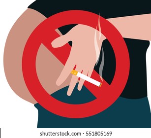 No smoking during pregnancy, vector sign