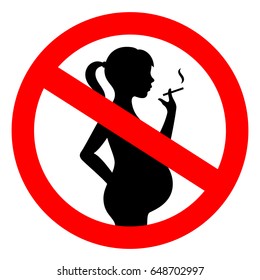 No smoking during pregnancy vector sign isolated on white background