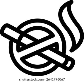 no smoking editable cartoon style sticker vector