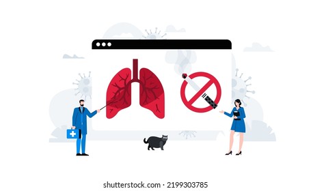 No smoking educational flat vector illustration. Animation ready duik friendly.