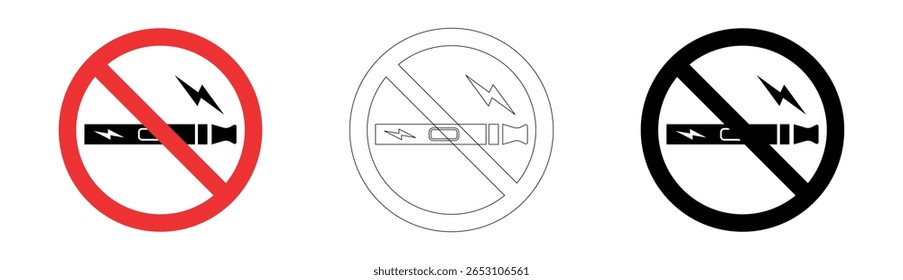 No smoking of electronic cigarettes sign in vector format