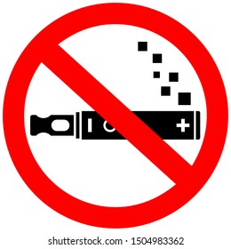 No smoking electronic cigarettes vector sign on white background