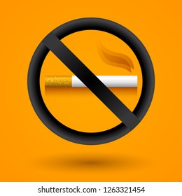 No smoking elegant realistic sign vector illustration 