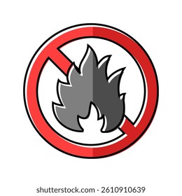 no smoking emergency color icon vector. no smoking emergency sign. isolated symbol illustration