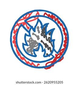 no smoking emergency doodle icon sketch vector. no smoking emergency sign. isolated symbol illustration