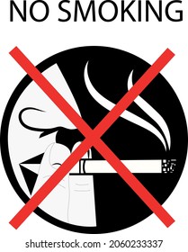 no smoking with face.  an editable vector illustration