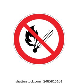  No smoking, No fires; Fire, open flame sources and no smoking sign, on white background