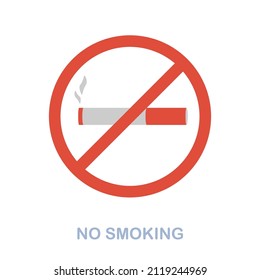 No Smoking flat icon. Colored element sign from office tools collection. Flat No Smoking icon sign for web design, infographics and more.