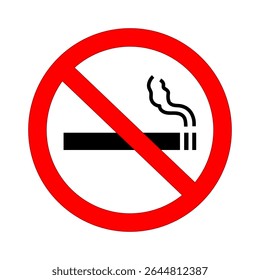 No smoking flat icon red sign vector illustration