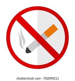 No smoking flat icon, vector sign, colorful pictogram isolated on white. Symbol, logo illustration. Flat style design
