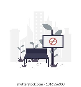 No fumar ilustración plana.Diseño de vectores.Adecuado para página de inicio, ui, sitio web, aplicación móvil, editorial, afiche, volante, artículo y banner.