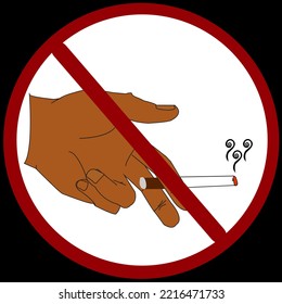 Caricatura simple sin fumar y estilo mascota. adecuado para logotipos y diseños de camisetas