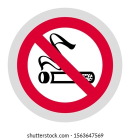 No smoking forbidden sign, modern round sticker, vector illustration for your design