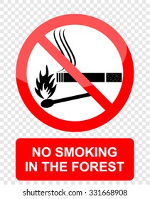 no smoking in the forest, sign vector